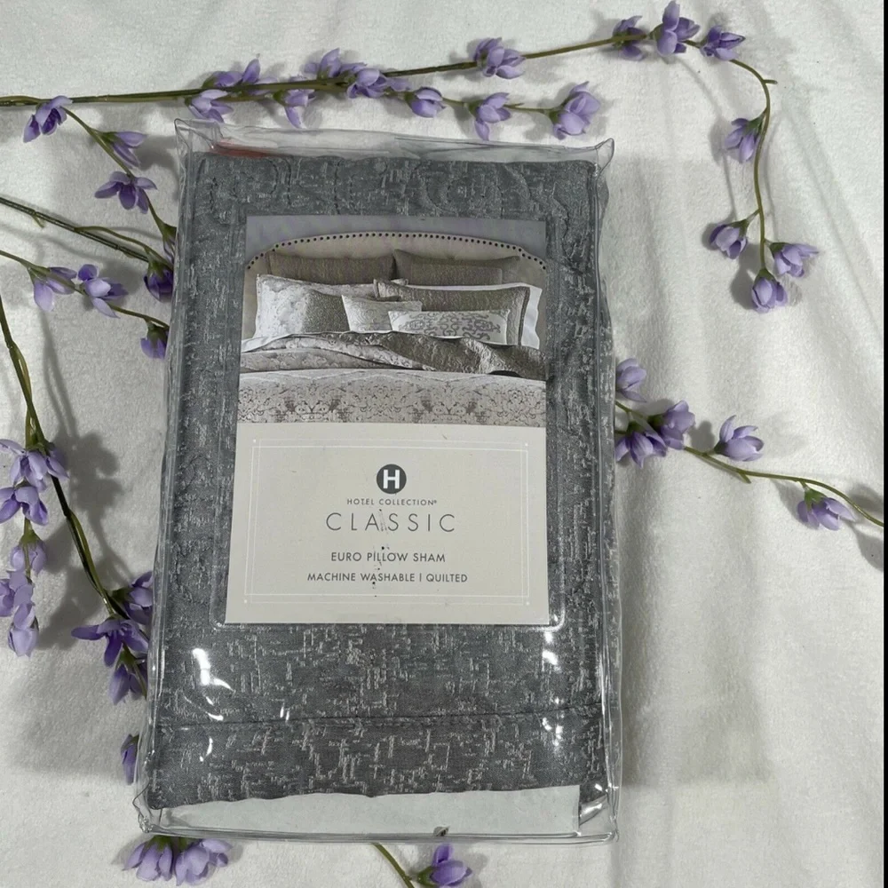 NWT Hotel Collection Classic Embossed Jacquard Quilted‎ (1) Euro Sham